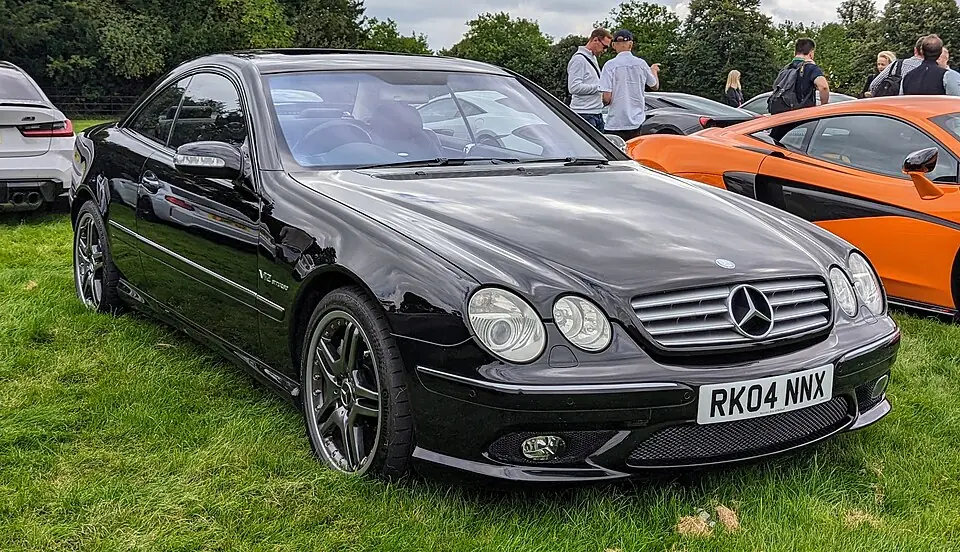 Black Mercedes-Benz CL65 AMG, three-quarter front view