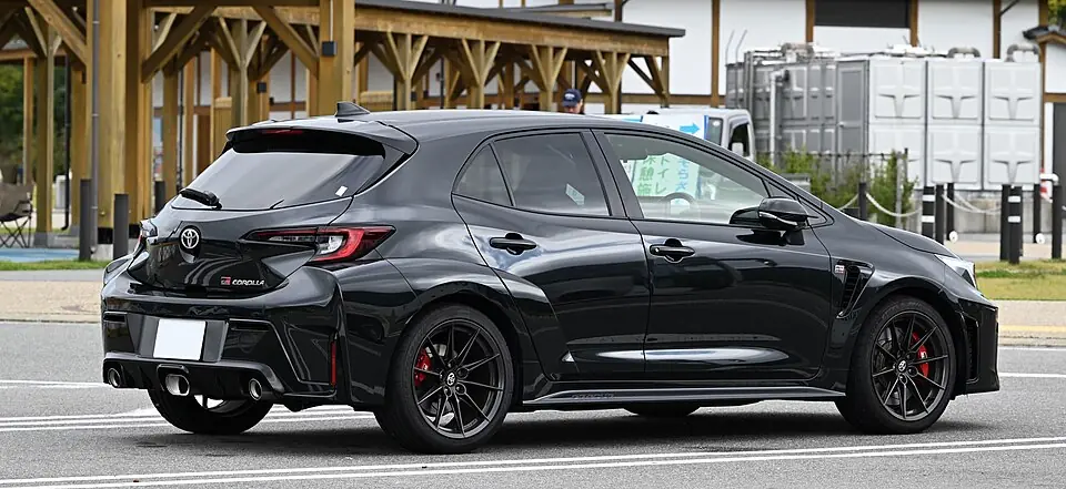 Toyota GR Corolla RZ, rear three-quarter view