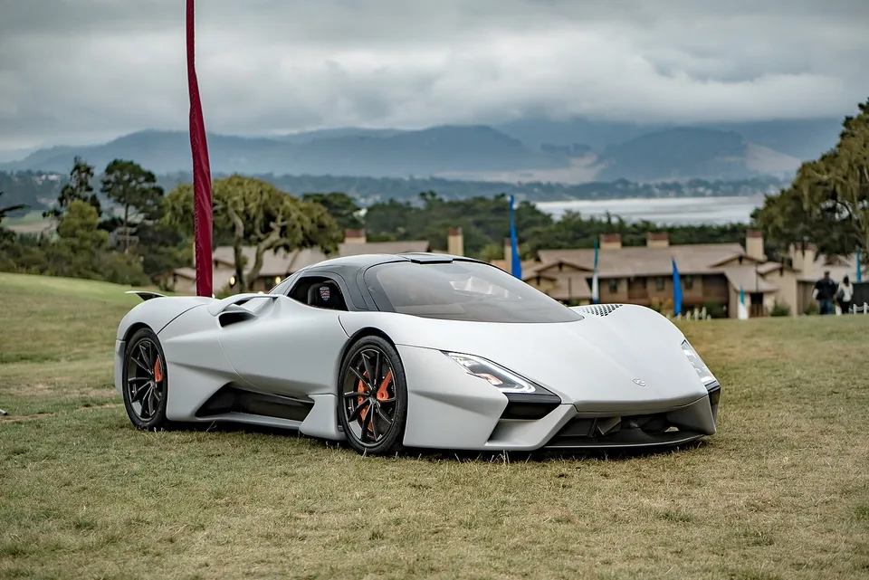 White SSC Tuatara, three-quarter front view
